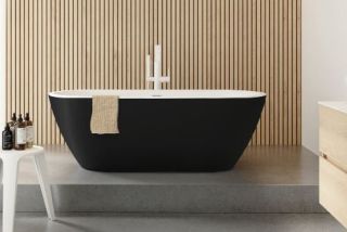 Акриловая ванна Riho Inspire Velvet Fall B091005220 160х75см заполнение через перелив чёрный матовый/белый матовый